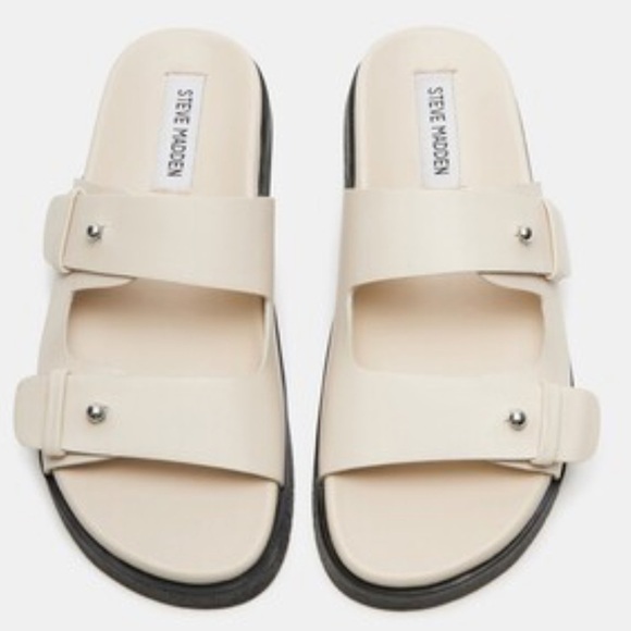 Steve Madden Mariel Ivory Slide Sandals. Size 8 . Worn once - Picture 1 of 6